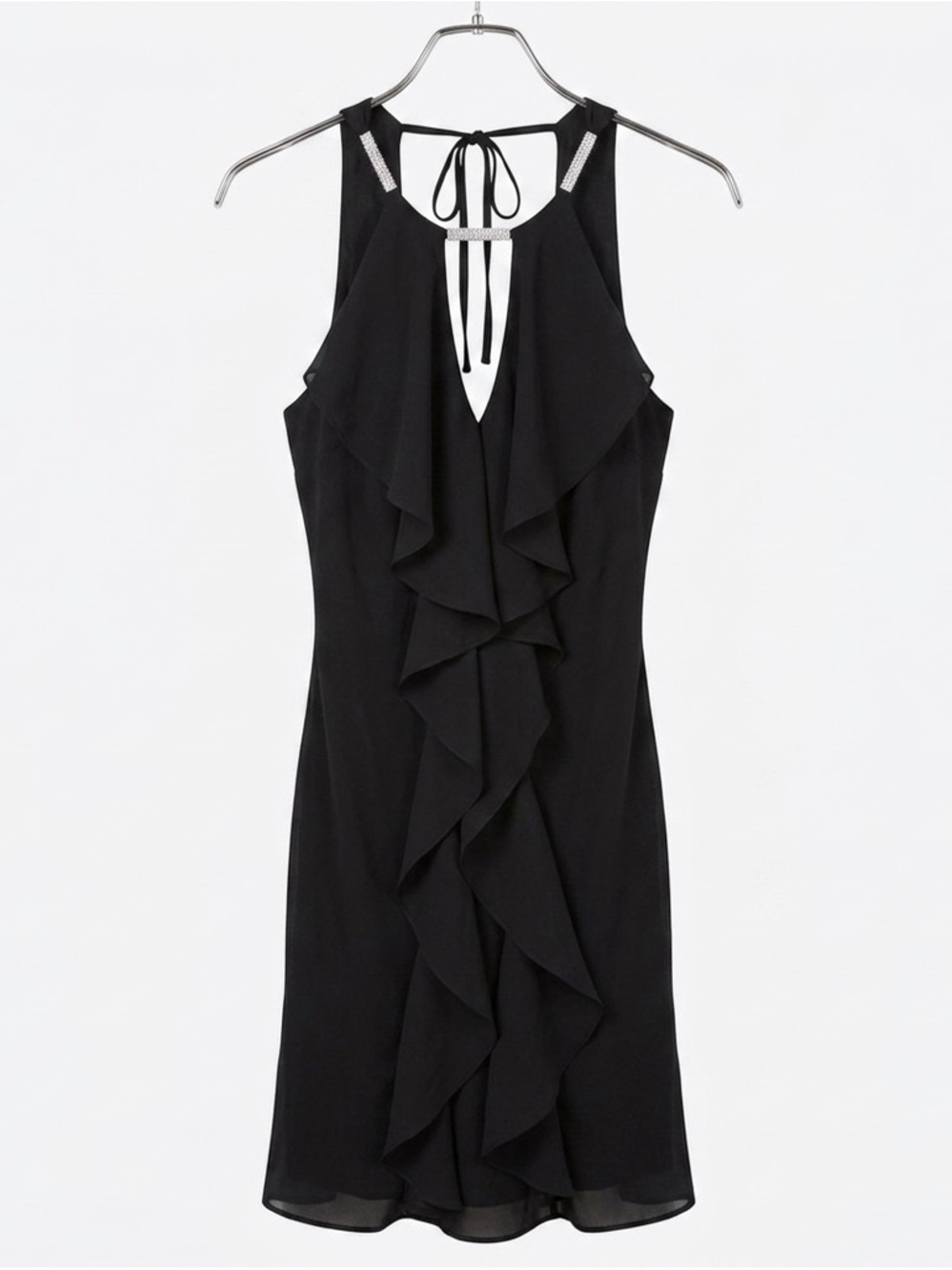 VENUS Women’s Black Ruffle Cocktail Dress Size 2